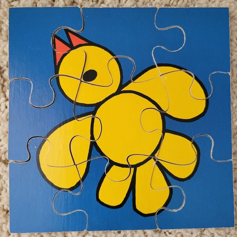 Vintage Wooden Interlocking  Puzzles Toddler Learning Fire Truck Men Bird (2)